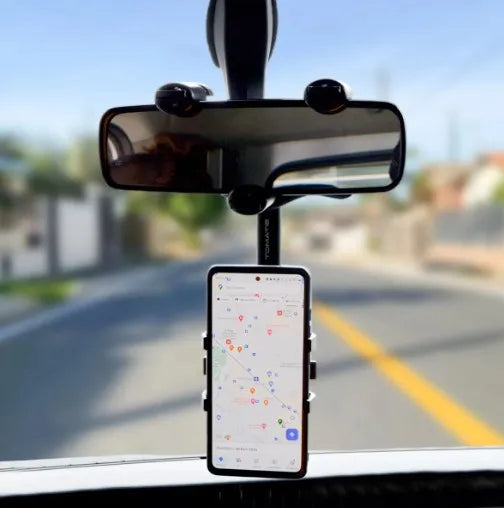 Suporte Espelho Retrovisor Central Para Celular Extensível Giro 360º